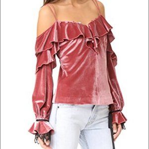 self portrait pink velvet top size 6